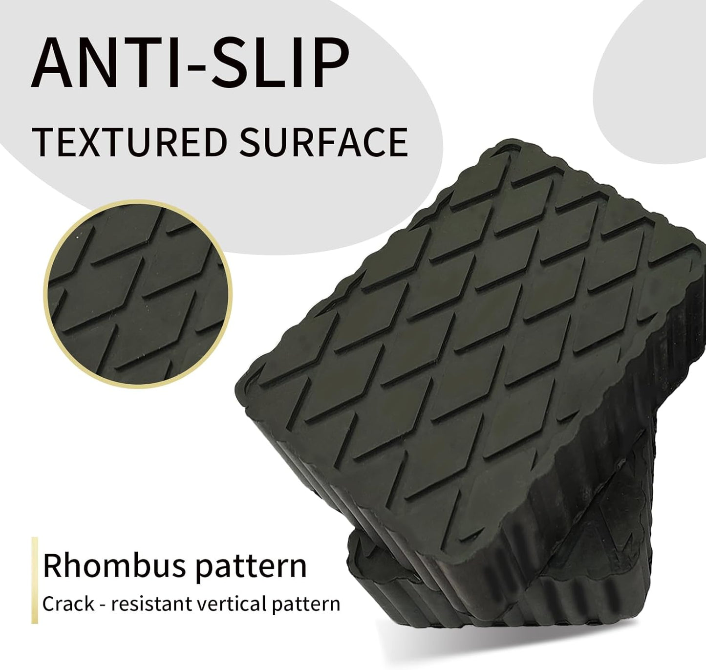 Solid Rubber Auto Lift Block Spacer Pad, Universal Rubber Lift Pads, 6-3/8" x 4-3/4" x 2" Heavy-Duty Lift Pads for Automobile Lifts, Jacks, Racks, 3000 lbs Capacity, 4Pack