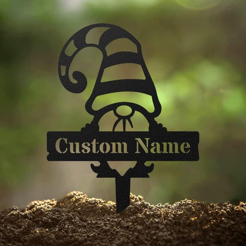 RealSteel Customizable Gnome Seed & Plant Markers – Durable Metal Garden Stakes for Herbs, Fruits & Vegetables – Weatherproof Tags for Farmhouse & Greenhouse Décor (Type 1, Small)