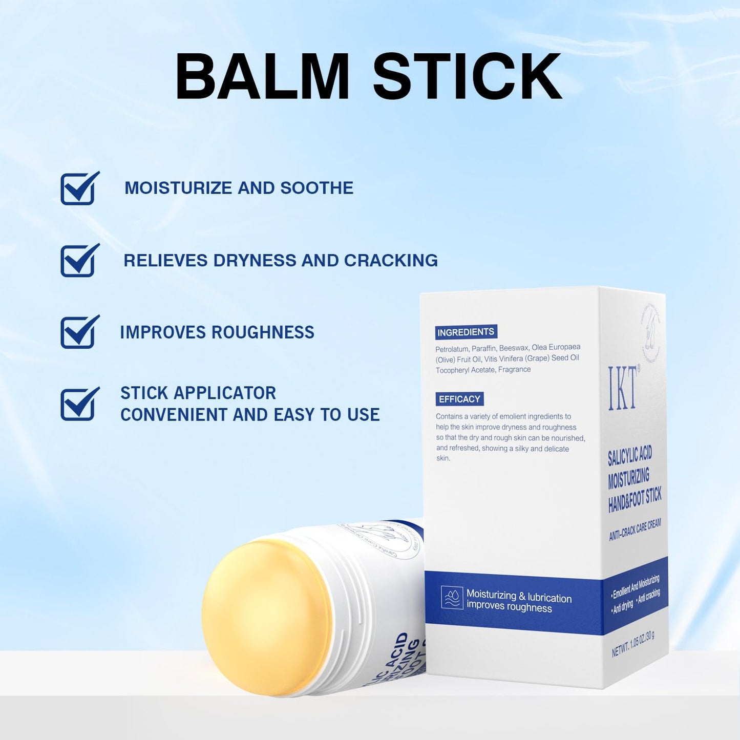 PasaRose Professional Repair Heel Balm Stick -2 pcs, for dry cracked feet treatment, intensive foot repair, refreshingly smooth