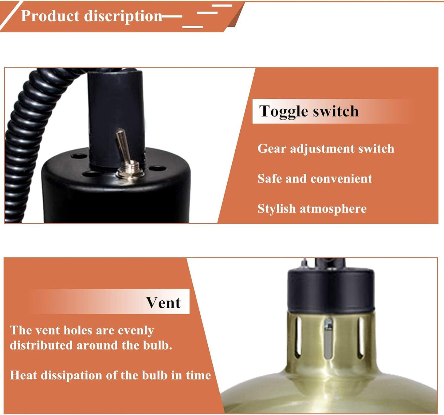 JIAWANSHUN Food Warmer Lamp Food Heat Lamp Warmer with Bulb 250W Commercial Food Warmer Restaurant or Home Food Service 110V