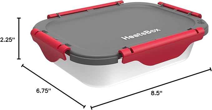 HeatsBox Inner Dish Set of 2 Reusable Stainless Steel Containers with Lid to Meal Prep Food | Freezer and Oven Safe | Compatible Go Lunch Box (buy separately, not included)