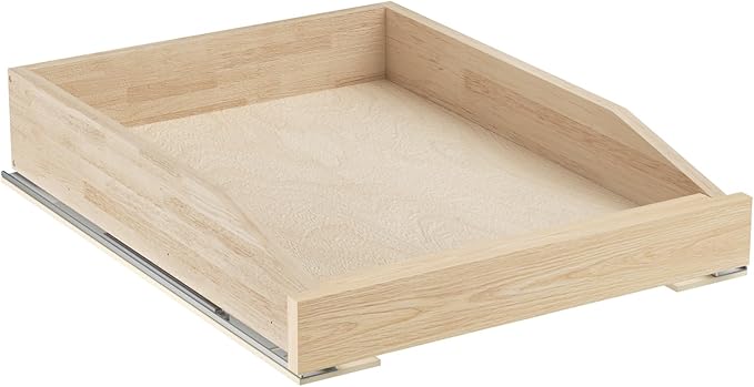 LOVMOR Single Pull Out Organizer 16½”W x 21”D, Soft Close Slide Out Drawer Storage Shelves for Kitchen, Wood Cabinet Shelf Pull-Out Organizer Storage for Base Cabinet