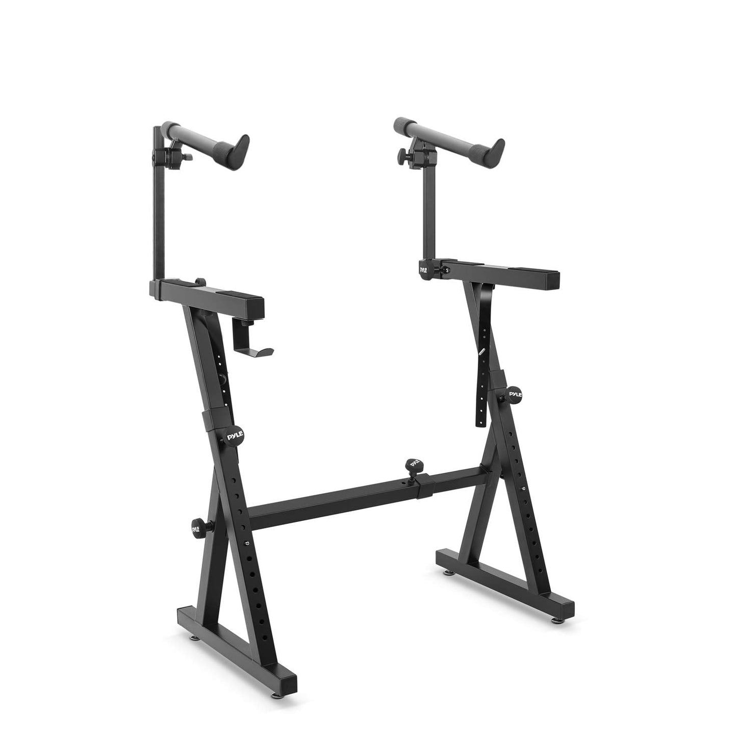 Pyle Heavy-Duty Multi-Functional Music Stand - Z Style & Portable, 2Nd Tier, Height & With Adjustment, Digital Keyboard Stand, R