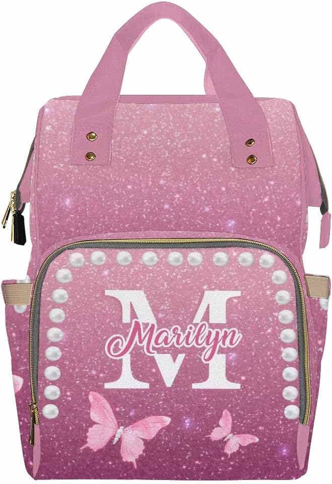 Customized Diaper Bag Multifunction Diaper Costume Personalized Diaper Bags For Baby Custom Baby Bag Personalized Back Pack Fashion, Colorful Butterfly