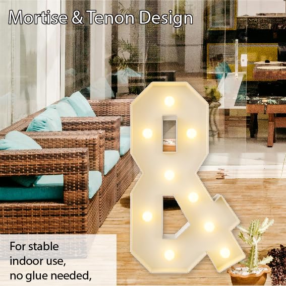 HXWEIYE Big Light Up Letters &，3FT Large Marquee Letters with lights, Mosaic Balloon Frame, Giant Baby Letter for baby shower Birthday Graduation Engagement Party Wedding Christmas Decor (Warm White)
