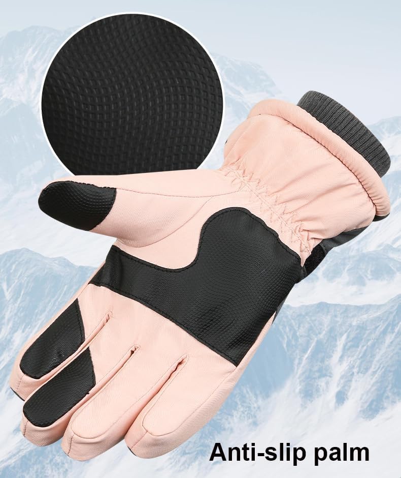 CXQRR Winter Ski Snow Gloves for Women, Touchscreen Waterproof Warm Cold Weather Gloves for Skiing Snowboarding