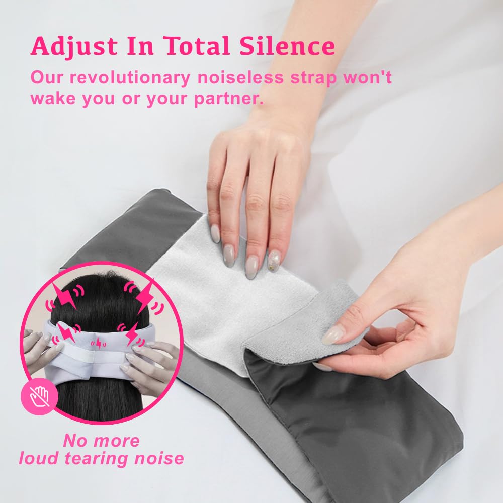 Dual-Sided Wide Blackout Sleep Mask, Eye Cover with Adjustable Band, Zero Pressure Eye Mask Sleeping, Softer Than Mulberry Silk Sleeping Mask, Blingfold, Eye Masks for Women Side Sleepers