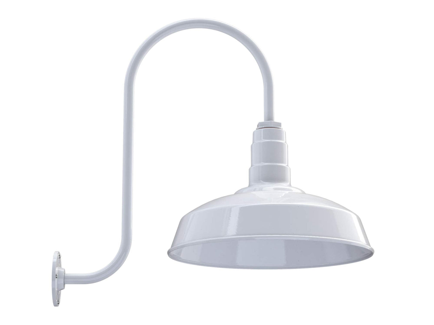 Steel Lighting Co. Gardena Barn Light - 16 White Steel Gooseneck Outdoor Wall Fixture