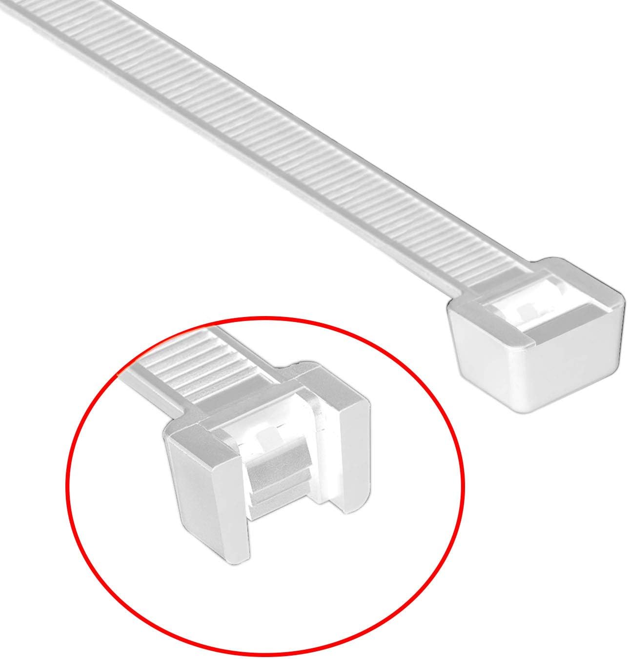 Superun Clear Zip Ties 4 Inch, 18 Lbs Tensile Strength Mini Wire Ties (Industrial Grade Cable Ties) Pack of 100 White