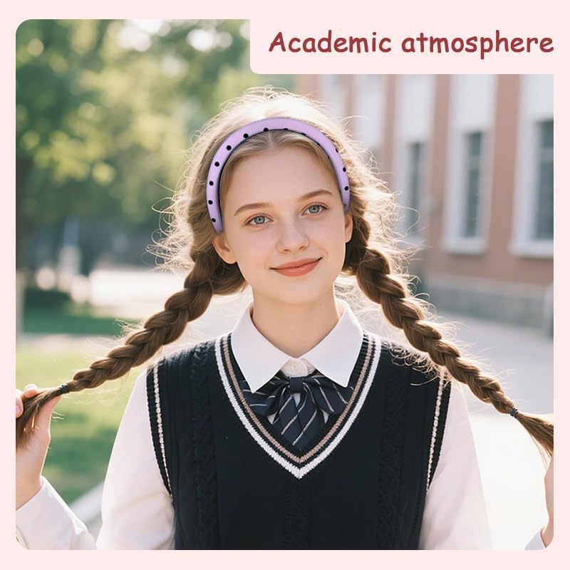Large Polka Dot Headband Pink Birthday Party Headbands for Adults Elegant Pink Headbands for Women School Girl Costume Vintage P