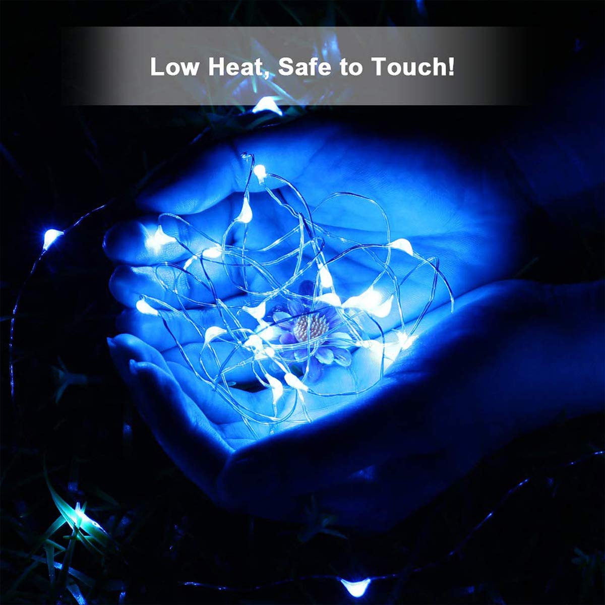 Ariceleo Led Fairy Lights, 4 Pack Mini Battery Operated Copper Wire, 5M Blue - Perfect For Bedroom, Christmas, Parties, And Weddings