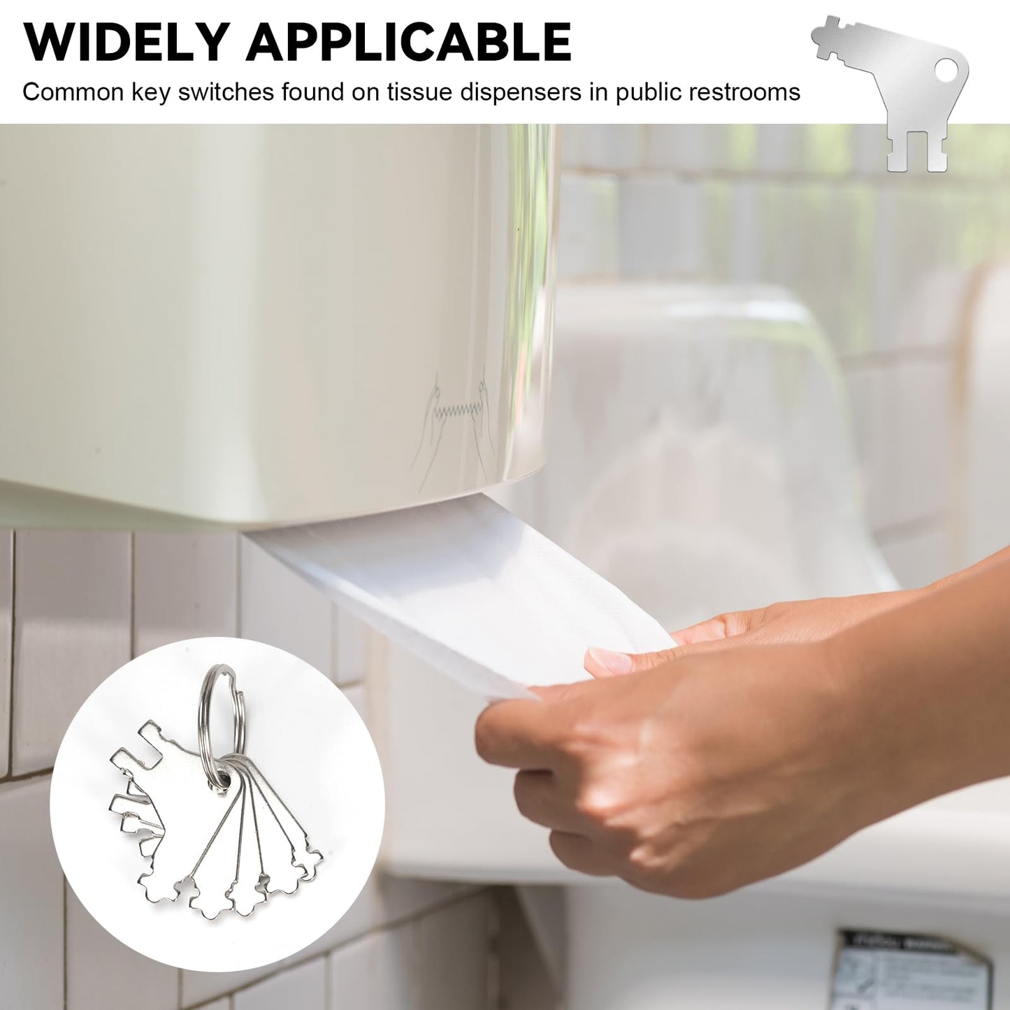 5Pcs Paper Towel Dispenser Key, Universal Replacement Key Compatible with Georgia Pacific Commercial Towel and Toilet Paper Dispensers