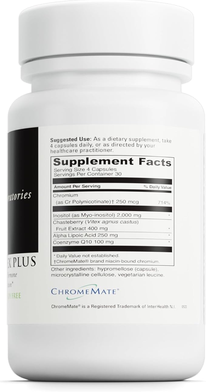 DaVinci Labs - Inositol + Vitex Plus - A Dietary Supplement to Support Hormone Balance and Healthy Ovarian Function - Vegetarian, Gluten Free, Soy Free - 120 Capsules