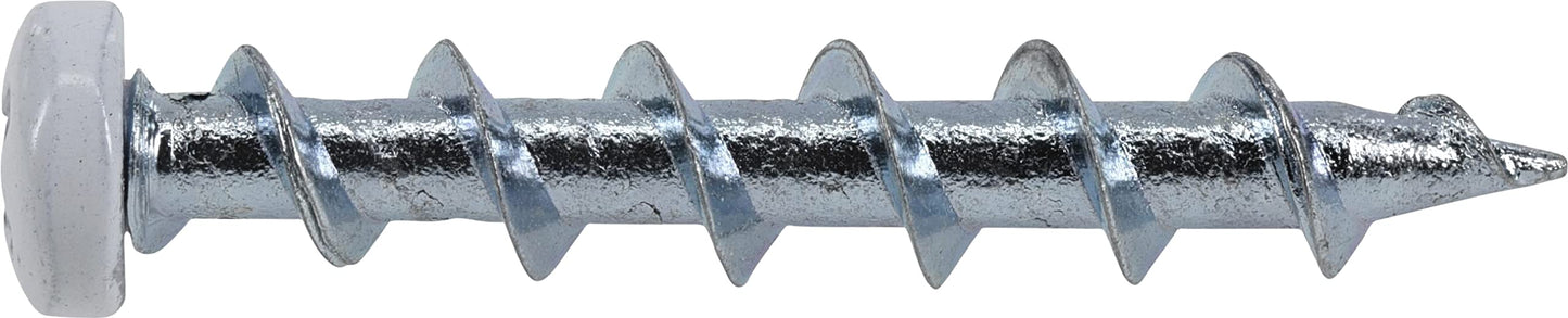 Hillman Borefast Drywall Anchors, Holds 50 Pounds in Drywall and 200 Pounds in Concrete, 1 1/2" Pan Head, White, 75-Pack, 377632