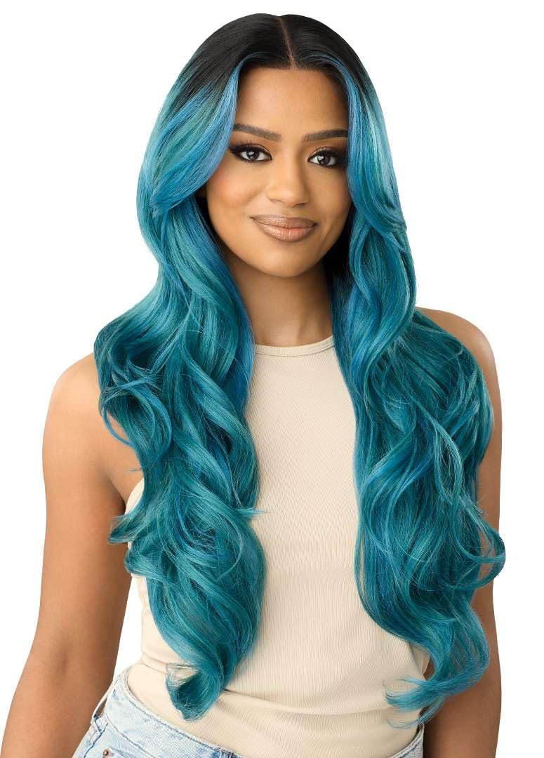 Outre Lace Front Wig - Perfect Hair Line - Swoop Series Y-Part 206 (DR TEAL TIDE)