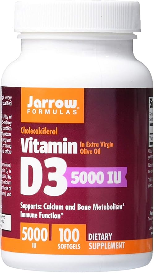 Jarrow Formulas Ultra Strength Methyl B-12 5000 mcg & Methyl Folate 800 mcg + P-5-P & Vitamin D3 125 mcg (5000 IU) - 100 Servings (Softgels)