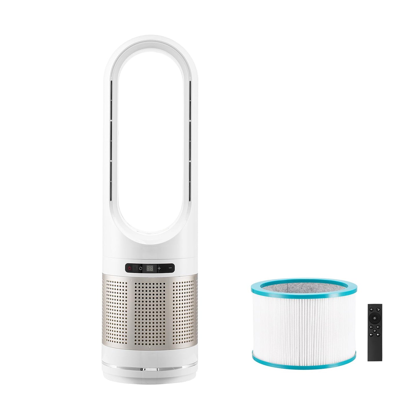 Vevor Tower Fan Bladeless, 16.4Ft/S Velocity Floor Fan That Blows Cold Air, 80 Oscillating 8-Speed Fans, 8H Timer, Standing Fans