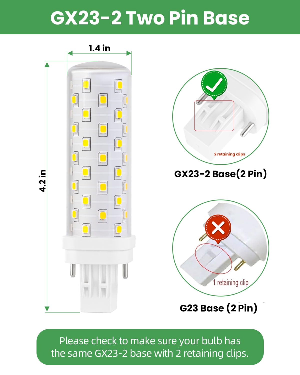 Makergroup GX23-2 LED Bulb, 4000K Neutral White, Aluminum, 2 Pack