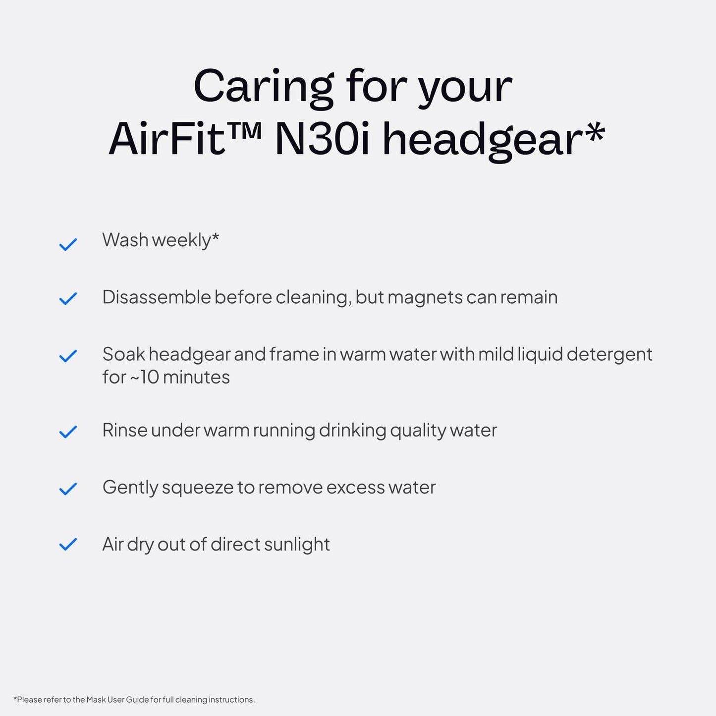 Resmed AirFit N30i/P30i Headgear - CPAP Nasal Mask Replacement Head Strap Gear - CPAP Parts & Accessories - Medium/Standard