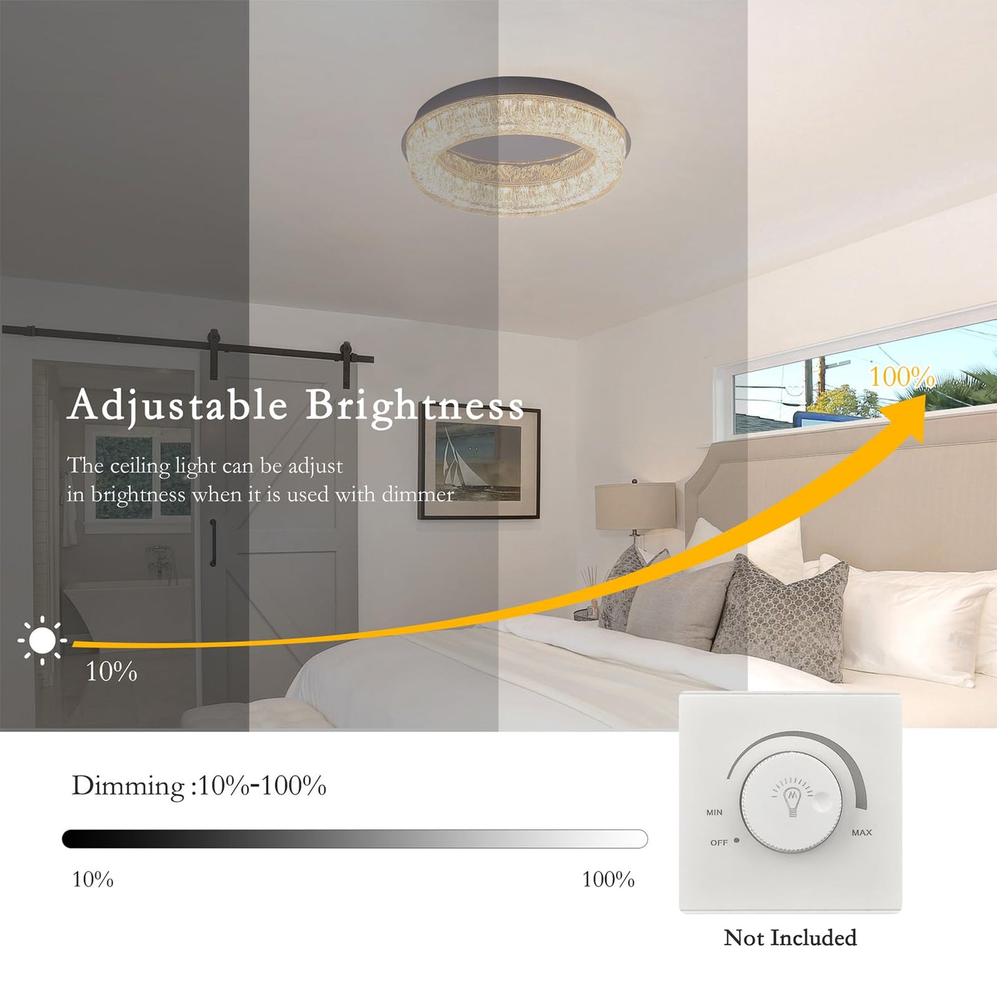 Qcyuui Flush Mount Ceiling Light 12.2In Modern Led Ceiling Light Round Led Light Fixture With Acrylic Lampshade Ceiling Lamp For Bedroom Kitchen Entryway Hallway Foyer Chrome 3000K