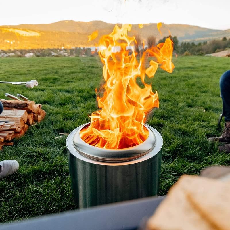 Solo Stove Ranger with Stand Fire Pit Kit - Portable 15 inch Wood Burning Low Smoke Portable Firepit | Perfect for Tailgating RV | Made from Durable Stainless Steel