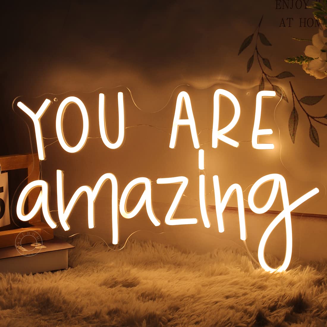 Sylhome Led Neon Light Sign - You Are Amazing, 16.9 X 10.6, Warm White Acrylic Decor For Bedroom, Classroom, Birthday & Christmas Gift