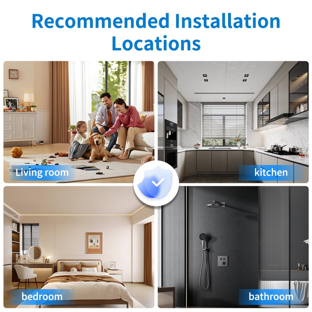 2 in1 Smoke Detector Carbon Monoxide Detector Combo,with LCD Digital Display and Sound Warning Test Button，Battery Powered，Easy Installation, for Home, Bedroom, Kitchen(2PACKS)