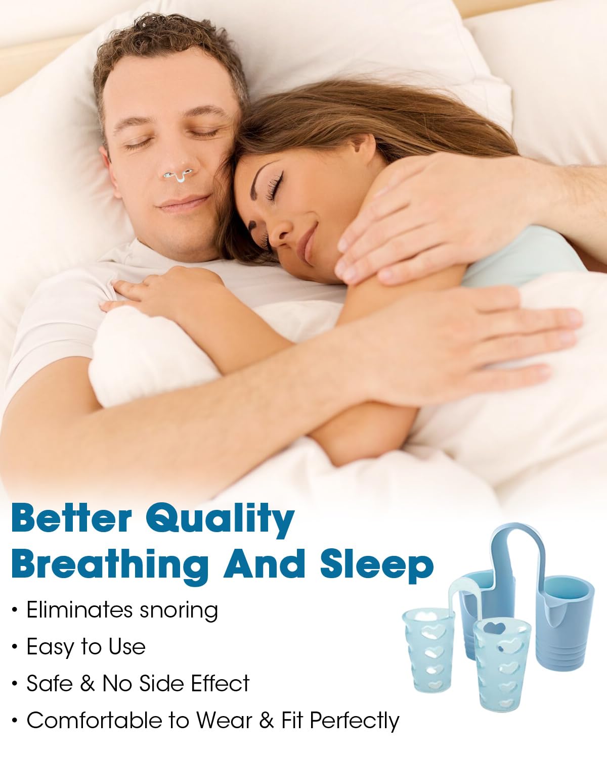 MQXUNMI Anti Snoring Devices, 10 Pack Soft Silicone Nose Vents with Different Sizes to Stop Snoring, Effective Anti Snoring Nose Dilator to Enjoy A Peaceful Night's Sleep