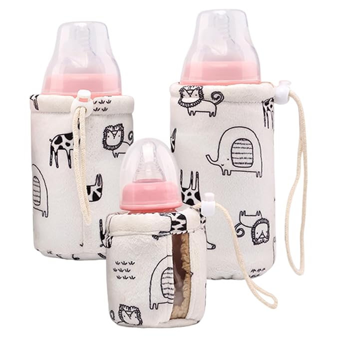 3Pcs Baby Bottle Warmer Bag, 150ml/240ml/300ml Insulated Travel Bottle Warmer with Drawstring, Portable Thickened Baby Bottle Warmer for Home, Travel Bottle Warmer