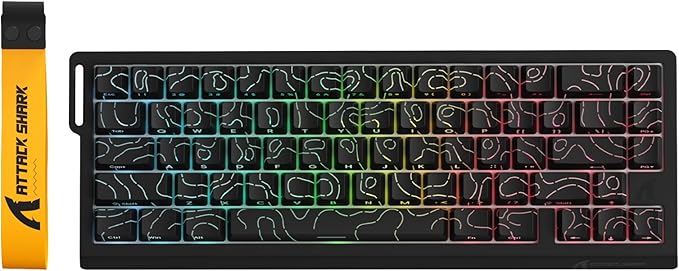 ATTACK SHARK X68 PRO HE Wireless Rapid Trigger Gaming Keyboard with Adjustable Actuation,8K Polling Rate,Hall Effect Magne...