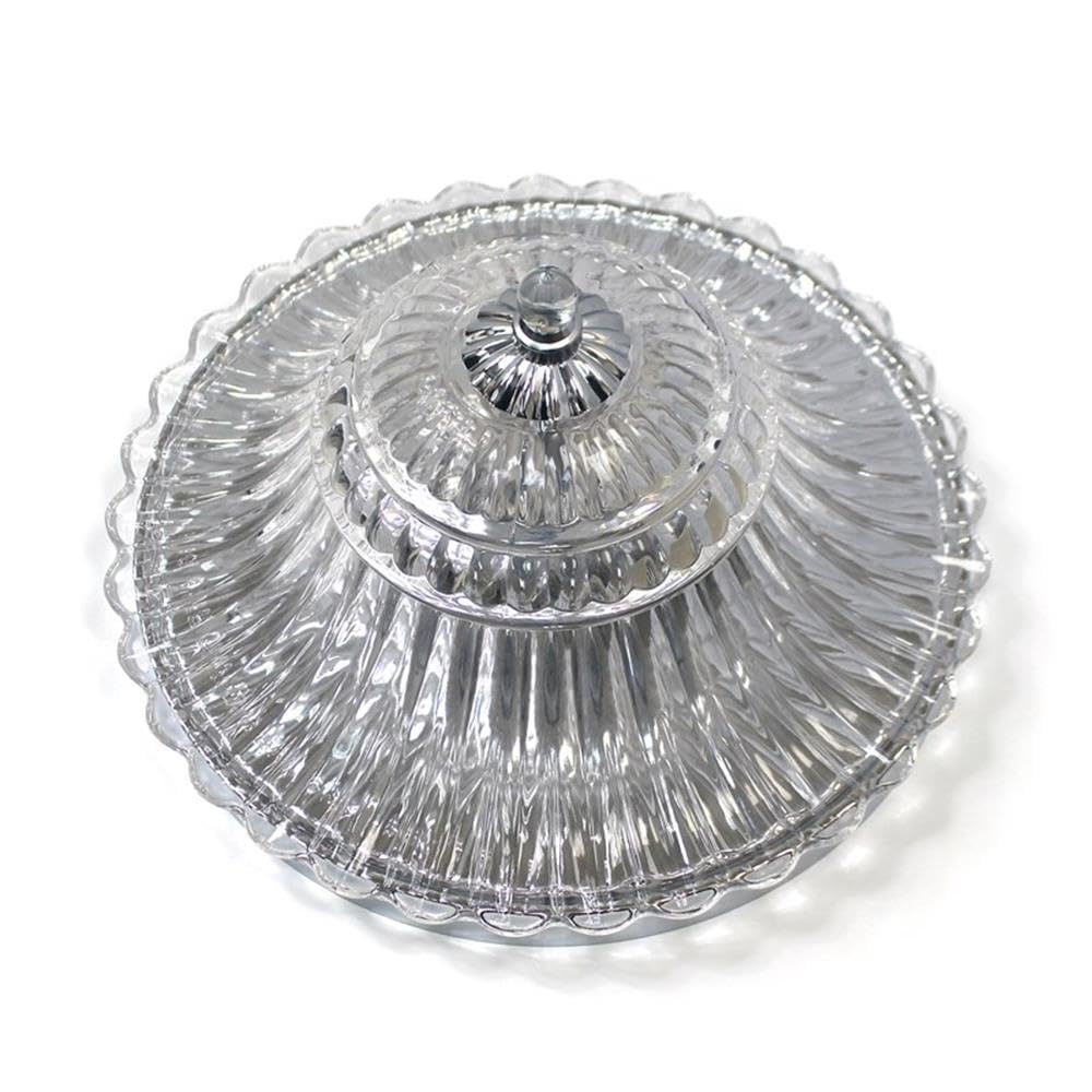 LALIA HOME Blossom 2 Light Glass Ceiling Flush Mount, 14x14x7.75 in, Chrome, Model LHM-2002-CH