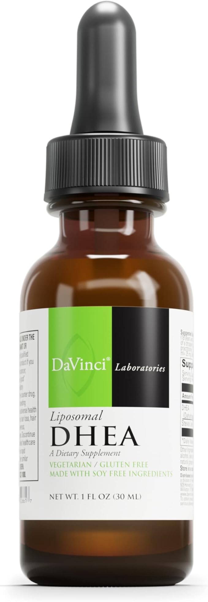 DAVINCI Labs Liposomal DHEA - Liquid Dietary Supplement to Support Immune System, Thyroid Health and Healthy Hormone Levels* - with DHEA (Dehydroepiandrosterone) and Stevia Leaf Extract - 30 ml