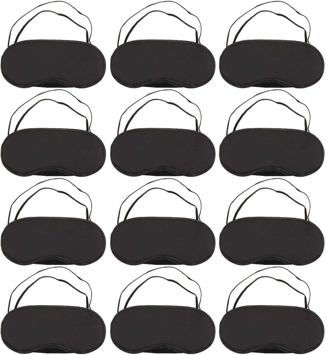 100 Pcs Eye Mask Sleep Blindfold with Nose Pad and Elastic Strap for Travel Sleep, Game Sleeping, Black