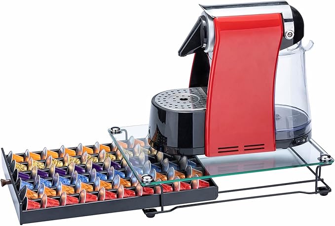 Nespresso Originaline Capsule Holder Drawer for Coffee Pod Storage With Glass For Cabinet Originaline Pod Rack For Counter(Class-60 Pods)