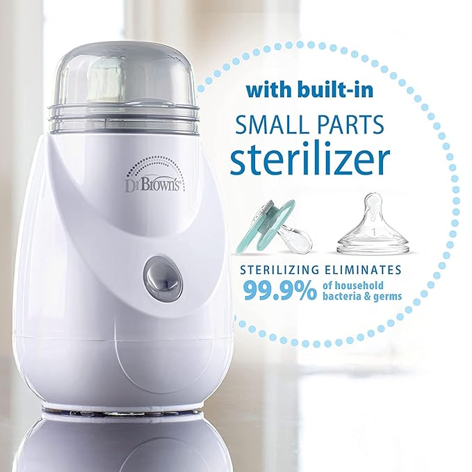 Dr. Brown’s Insta-Feed Bottle Warmer and Sterilizer with Anti-Colic Options+ Narrow Baby Bottles 8 oz/2500 mL, with Level 1 Slow Flow Nipple, 4 Pack, Dream Adventure, 0m+