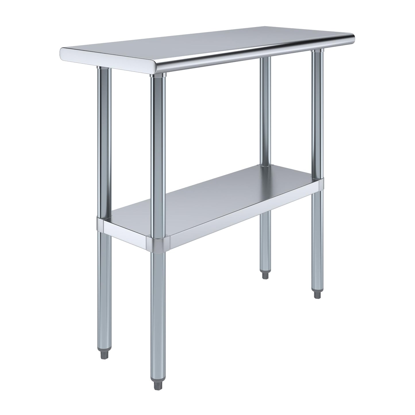 AmGood 16 in. x 36 in. Stainless Steel Work Table | Metal Kitchen Food Prep Table | NSF
