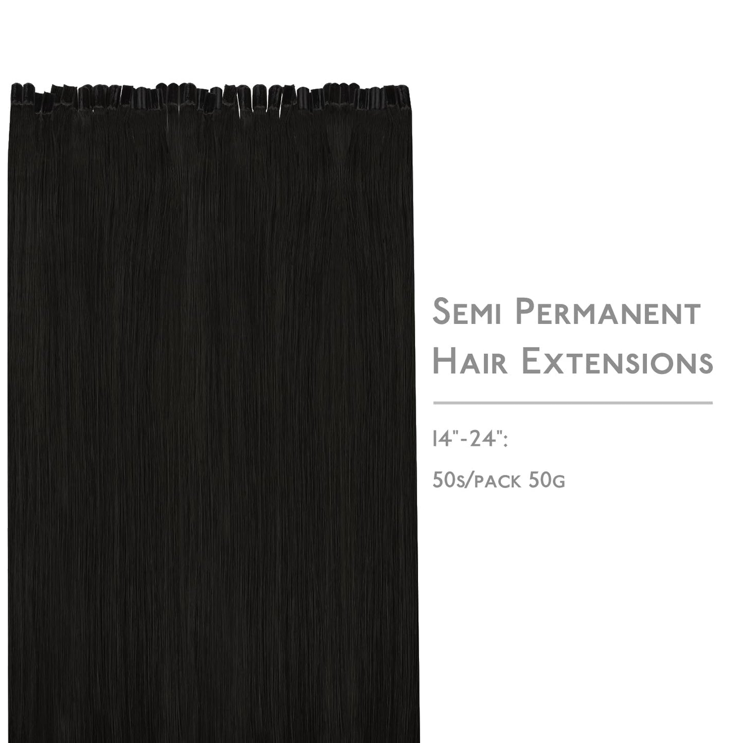 WENNALIFE U Tip Hair Extensions 24 Inch Natural Black Remy Hair, 50g 50s Human Hair Extensions Real Human Invisible Straight K T