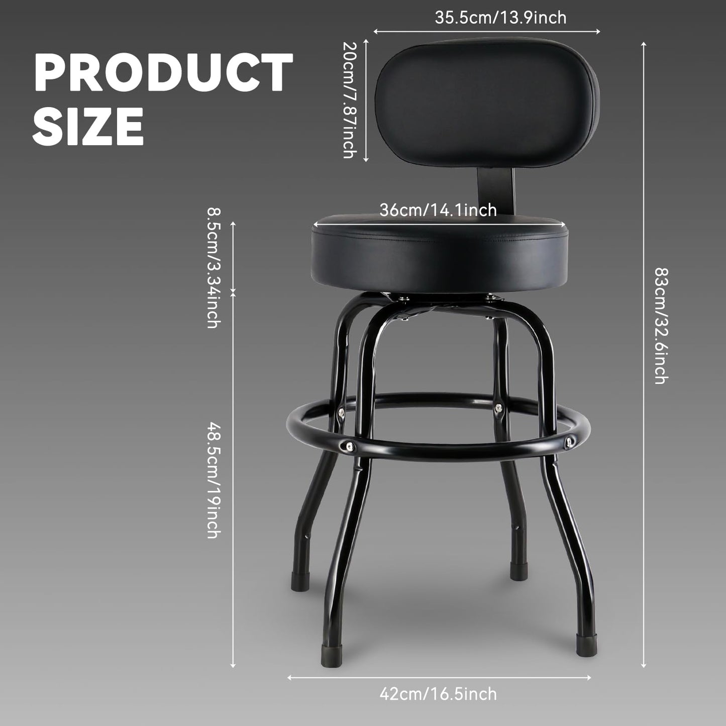 Eastrock Guitar Stool With Backrest - Guitar Stools For Adults, Guitar Chairs With Padded Cushion And Footrest, Suitable For Aco