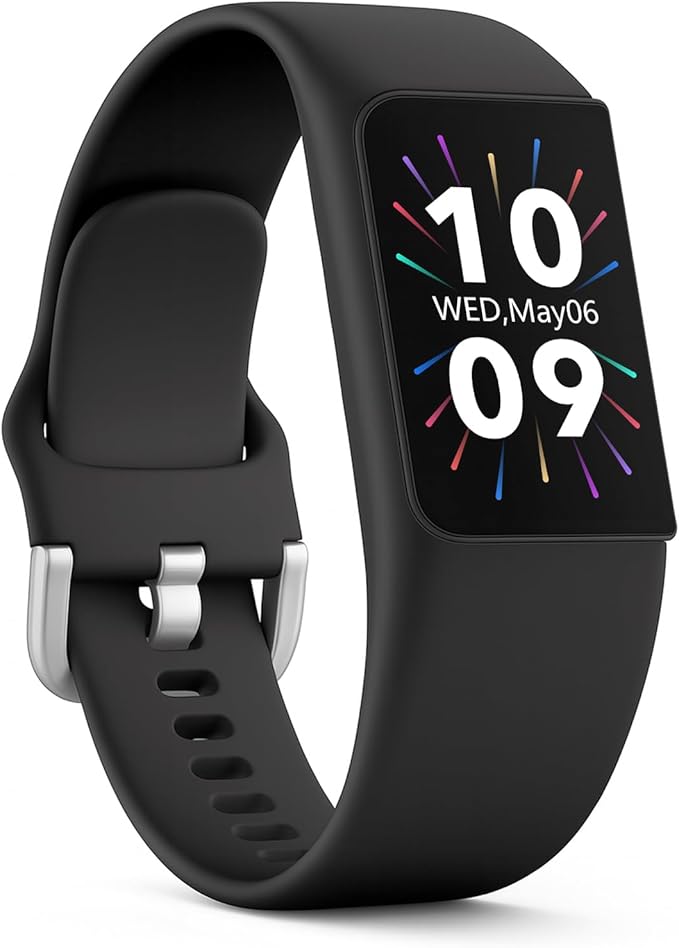 FITVII Mini Fitness Trackers, 1.01" AMOLED Slim Smart Watch with 24/7 Heart Rate, Blood Pressure/Oxygen Monitor, Sleep & S...