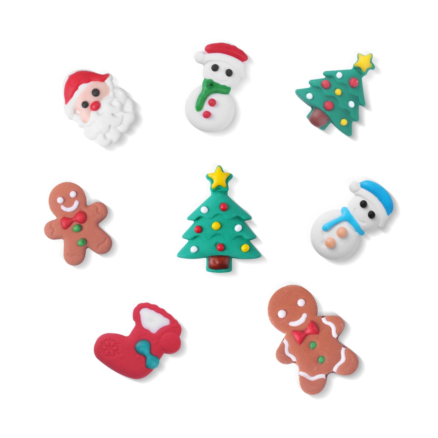 Royal Icing Cake Decorations - Gingerbread Man  Snowman  Santa Claus  Christmas Stocking for Merry Christmas Party (26 Count)
