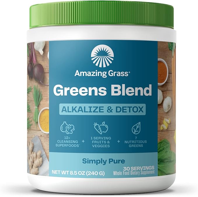 Amazing Grass Greens Blend Detox & Digest & Greens Blend Alkalize & Detox