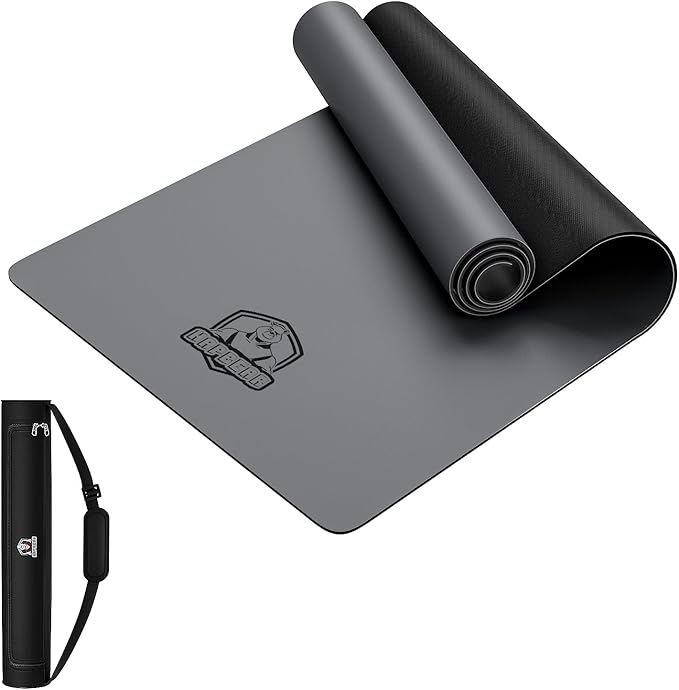 HAPBEAR Large Yoga Mat 72"x30" - 5mm Thick PU Top & Rubber Bottom - Non-Slip Wide Exercise Mat with Dual Layers - High Sho...