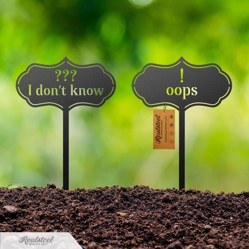 RealSteel - Seed & Plant Markers - Indoor/Outdoor Herb Garden Stakes - Elegant Fruit/Vegetable Seed Labels - Durable Plant Tags for Pots - Classy Design for Farmhouse/Greenhouse (Brussels Sprouts)