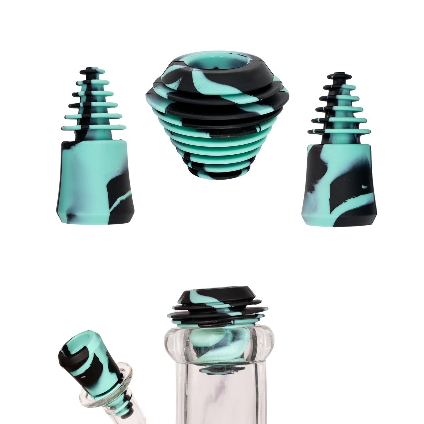 Nugbuddy Glass Cleaning Plugs | 3pc Silicone Stoppers Set | Reusable Glass Cleaner Accessory