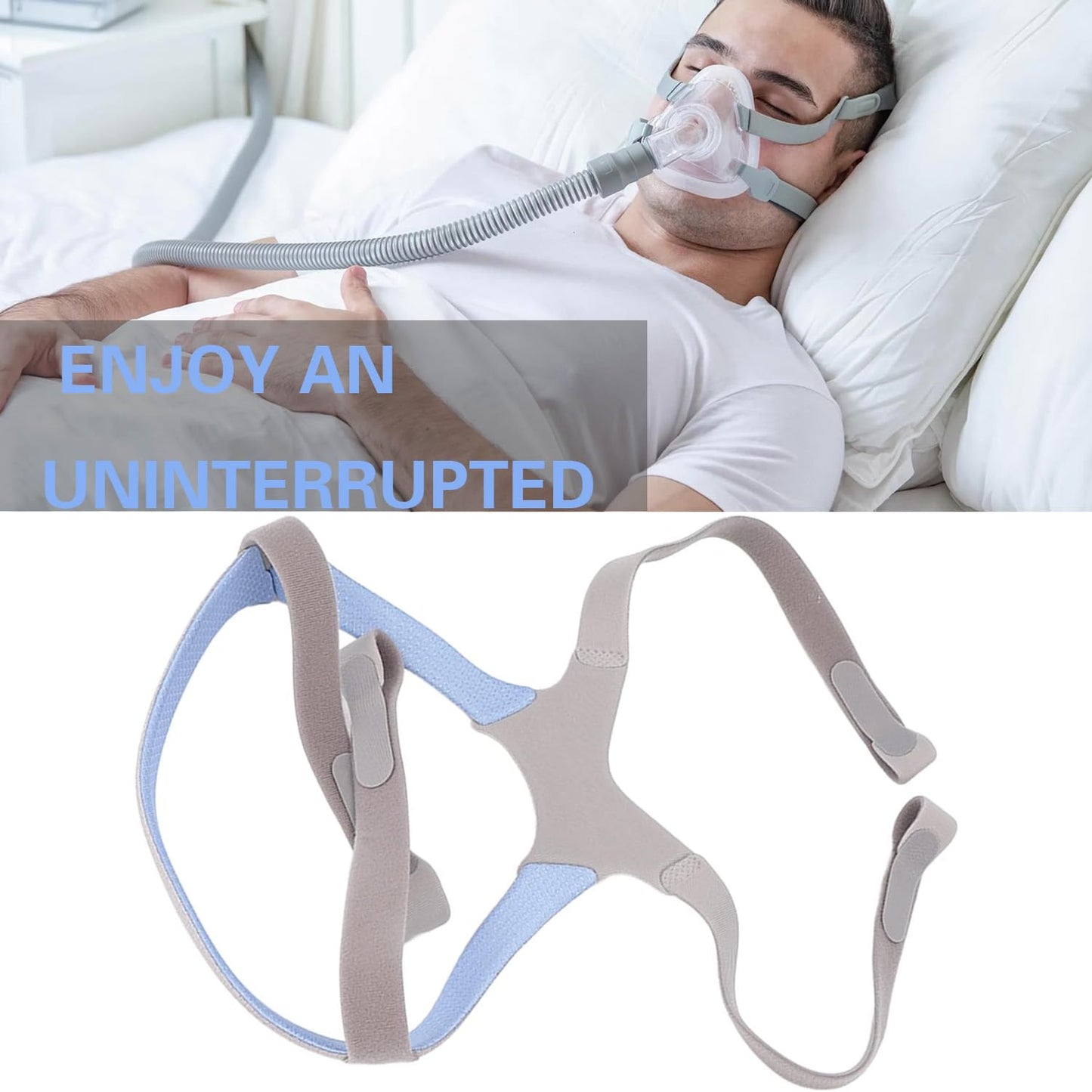 USNUANNU 2Pcs Replacement Universal Nasal Guard Headgear, Replacement Headgear for ResMed Mirage FX Nasal Guard, Breathing Machine Accessory for Mirage FX Elastic Fabric Strap