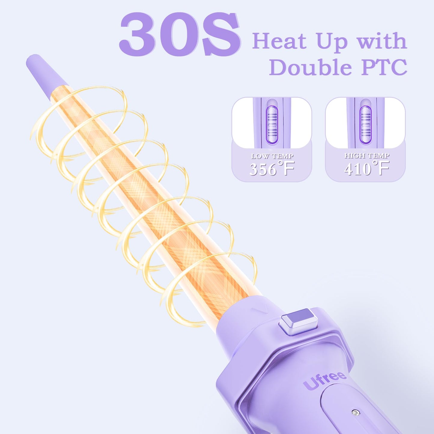 Birthday Gifts for Women, Ufree 5 in 1 Curling Iron with Interchangeable Ceramic Barrels (0.35 -1.25 ), Curling Wand Set with Fl