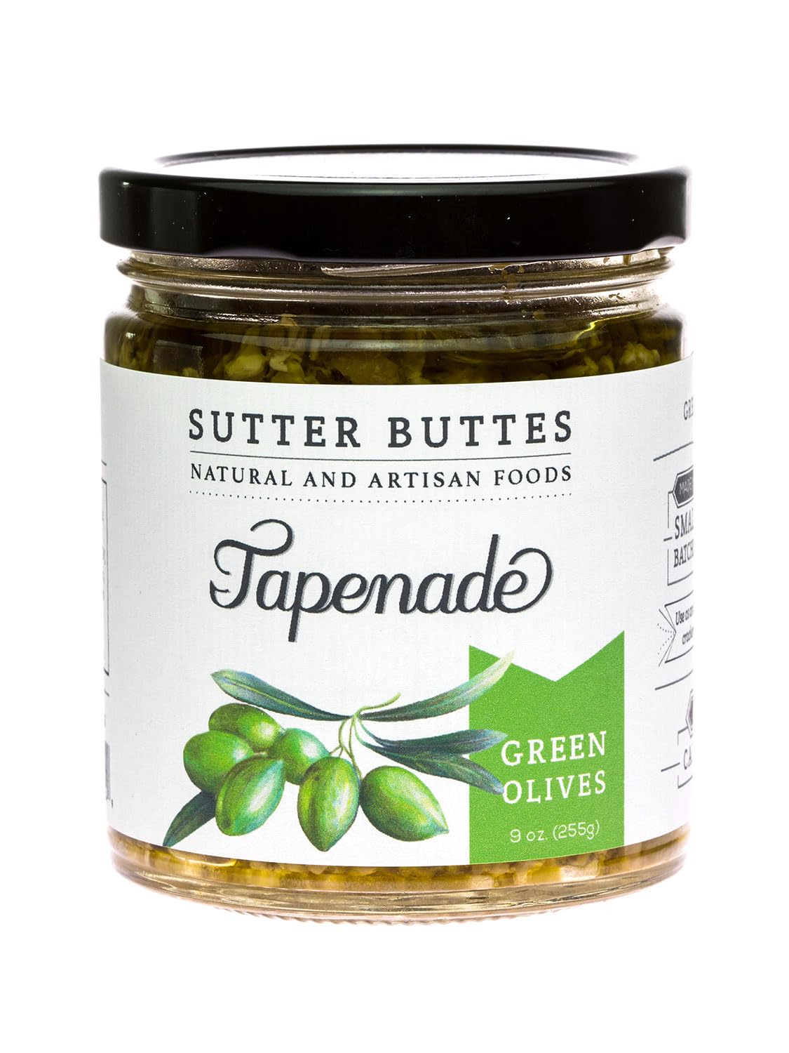 Sutter Buttes Olive Tapenade Spread - 9 oz. Jar (California Green Olive)