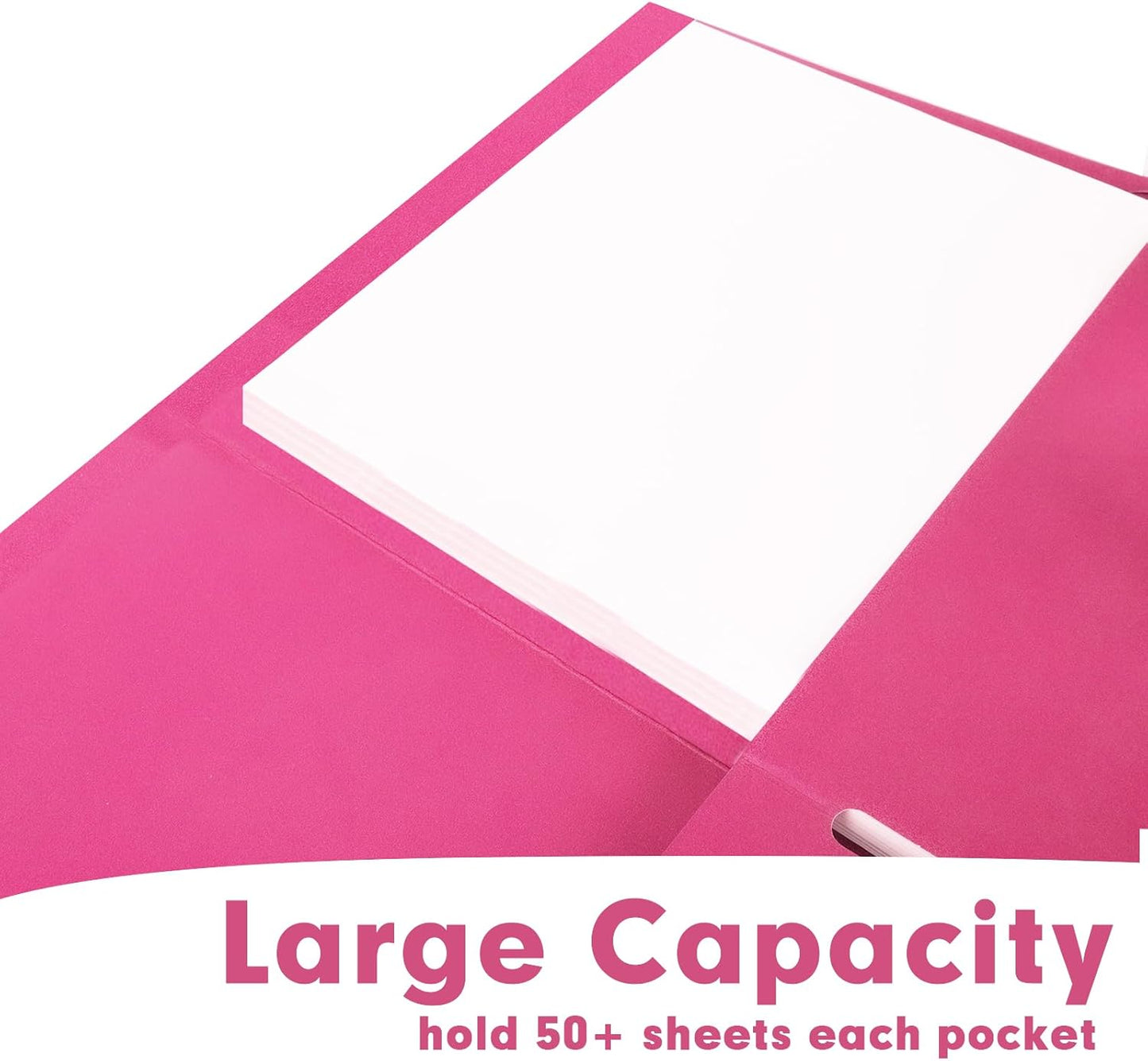 50 Pack 2 Pocket Folders - Letter Size, Magenta
