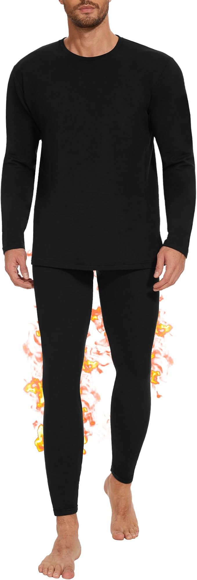 OBFUN Thermal Underwear for Men Long Johns Set - Fleece Lined Base Layer for Cold Weather Winter Clothes
