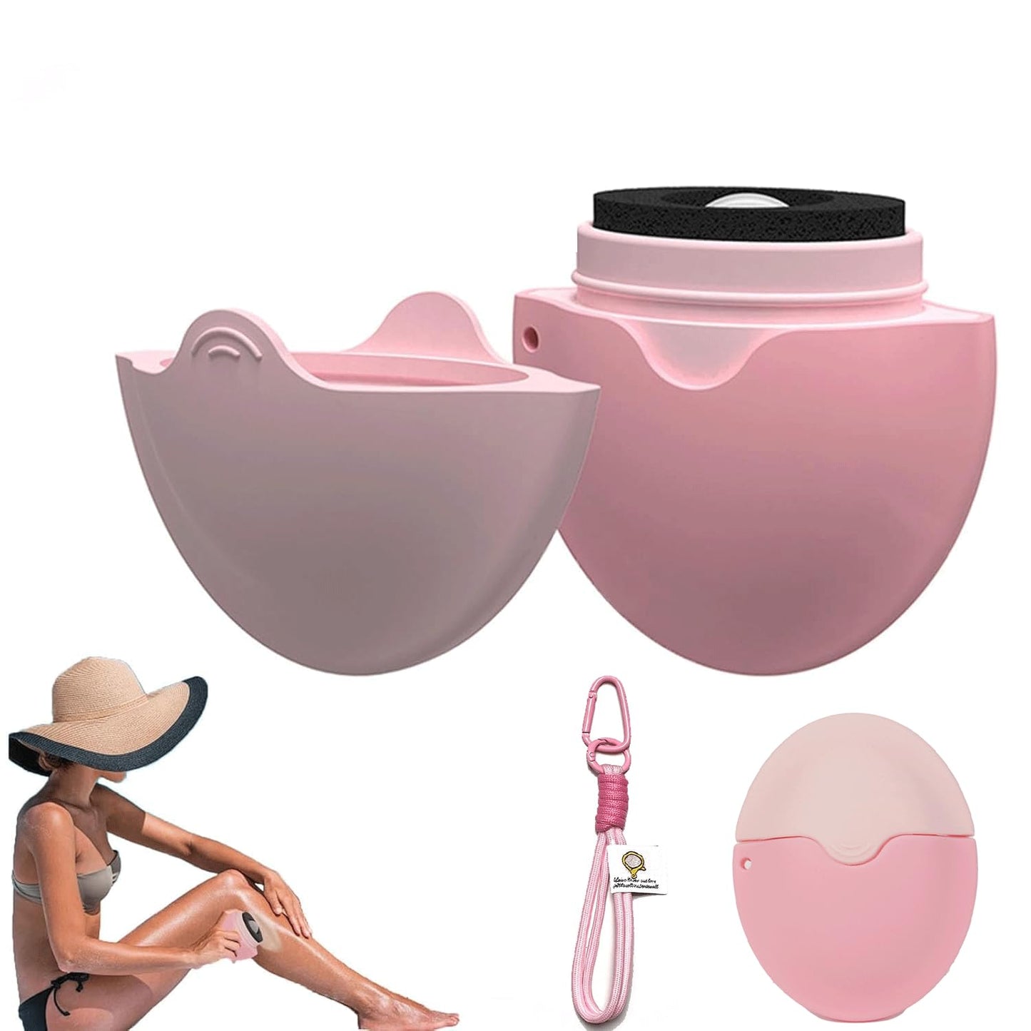 Sunscreen Applicator,Refillable Roll on Sponge Sunscreen, Suncream & Lotion Applicator,Sun Lotion Applicator Sun Cream Brush Set